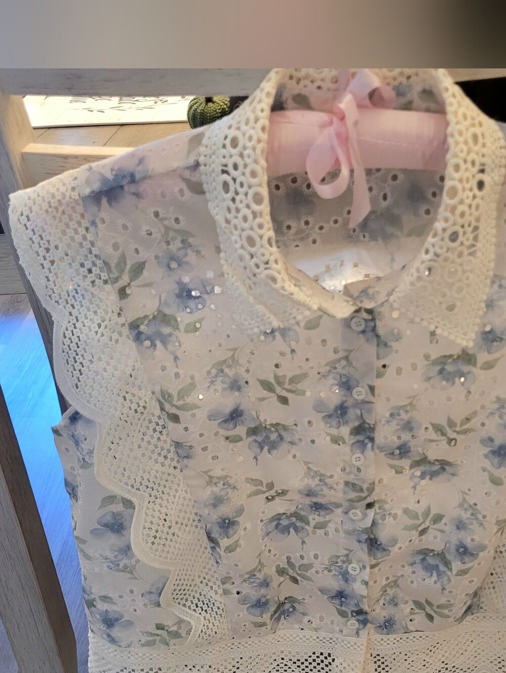 Ultra Pink White Floral Lace-Trim Button Front Camisole Size XL